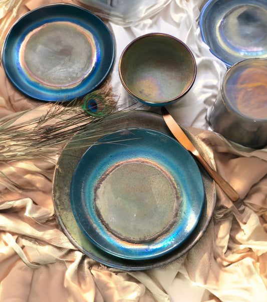 The Peacock Dessert/Salad Plate - Los Artisans