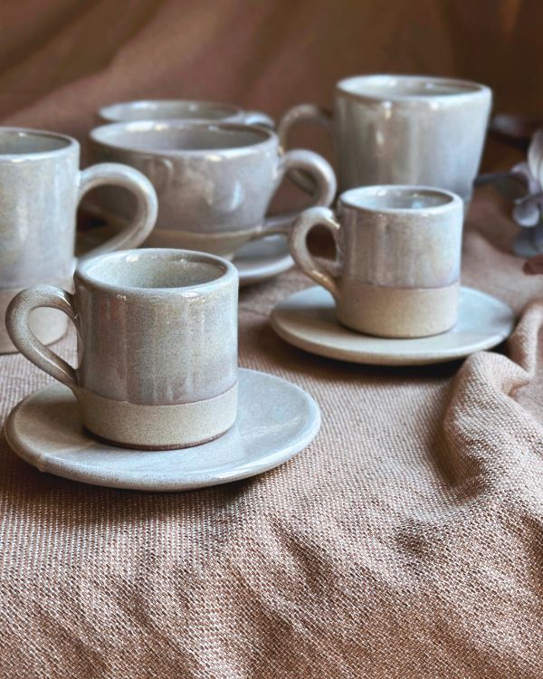 Pearl Oyster Coffee/Espresso Cup Set - Los Artisans
