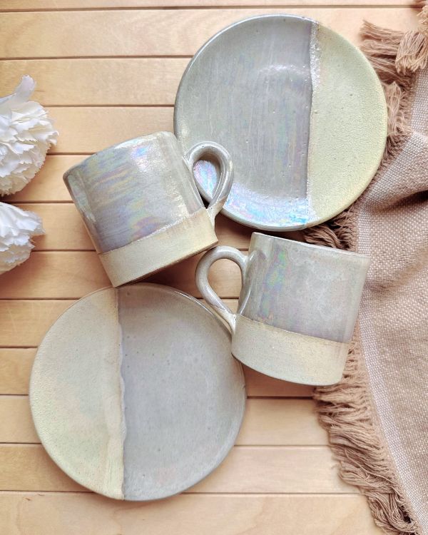 Pearl Oyster Coffee/Espresso Cup Set - Los Artisans