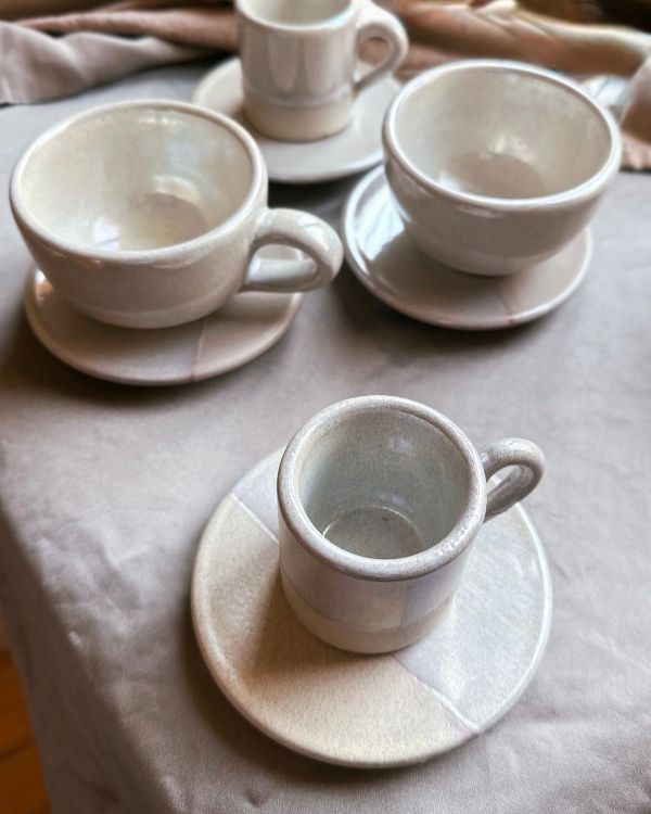 Pearl Oyster Coffee/Espresso Cup Set - Los Artisans