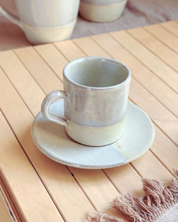 Pearl Oyster Coffee/Espresso Cup Set - Los Artisans