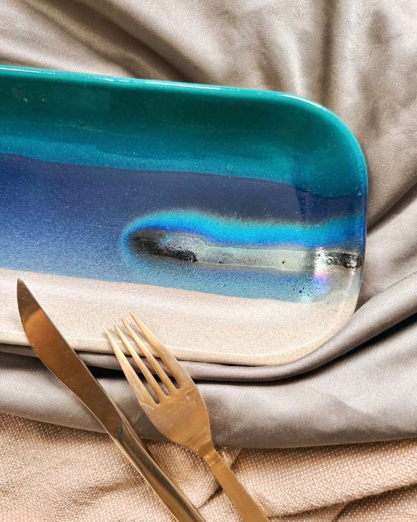 Coastal Skies Artisan Rectangular Platter - Los Artisans