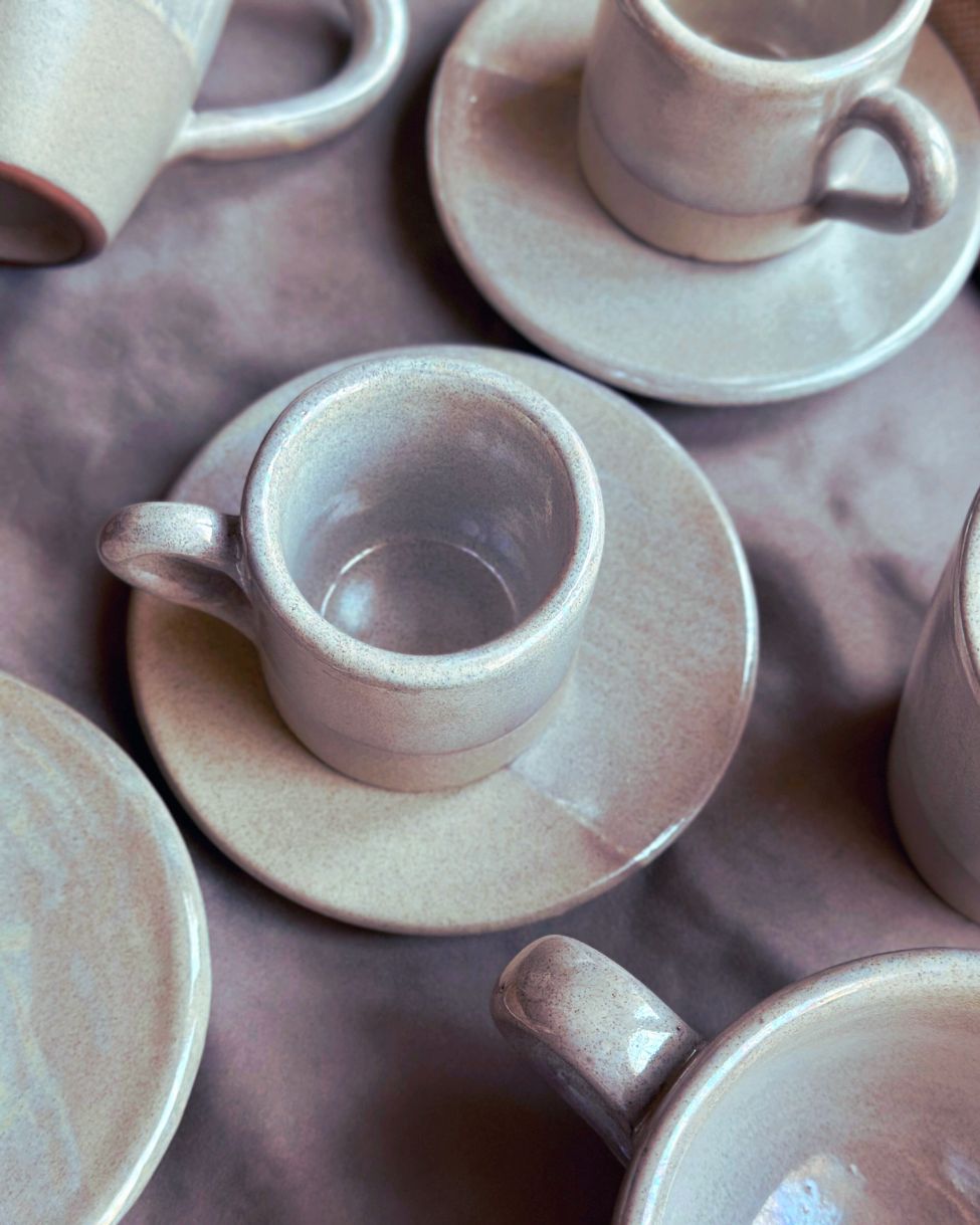 Pearl Oyster Coffee/Espresso Cup Set - Los Artisans