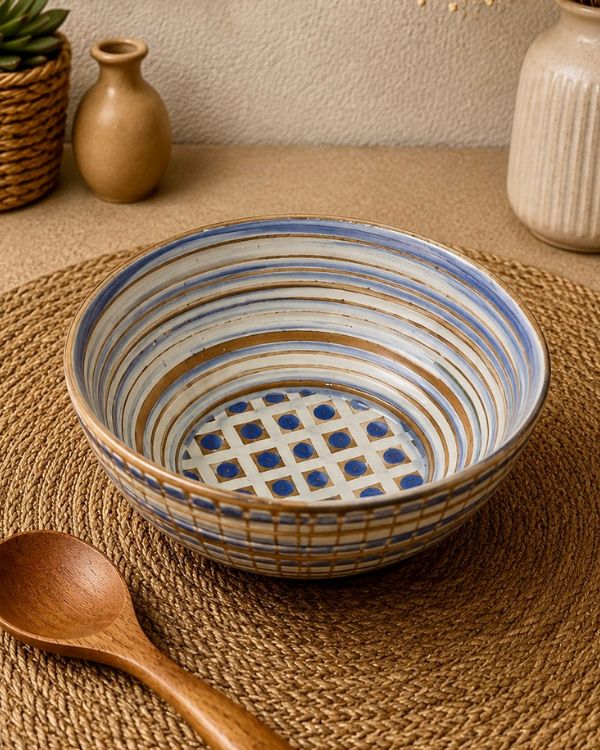 Earthy Artisan Serving/Salad Bowl - Los Artisans