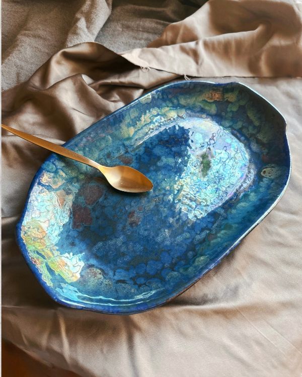 Midnight Shimmer Serving Platter - Los Artisans
