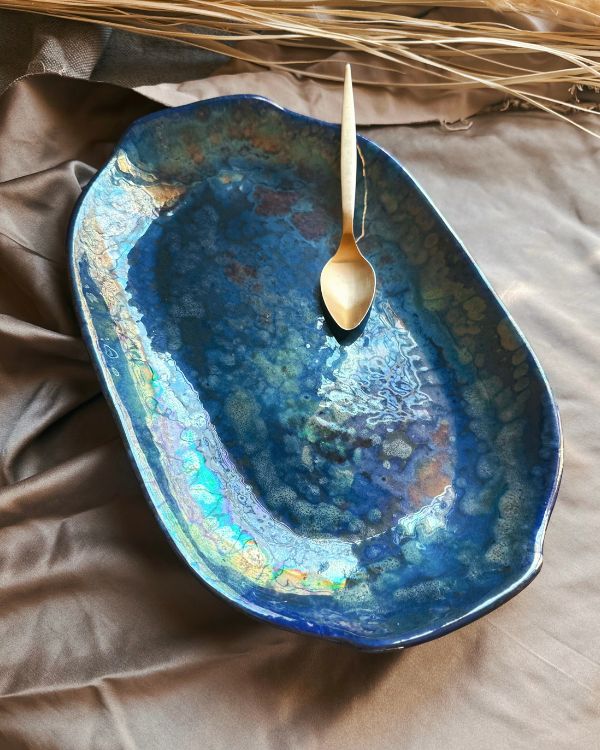 Midnight Shimmer Serving Platter - Los Artisans