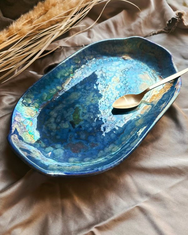 Midnight Shimmer Serving Platter - Los Artisans