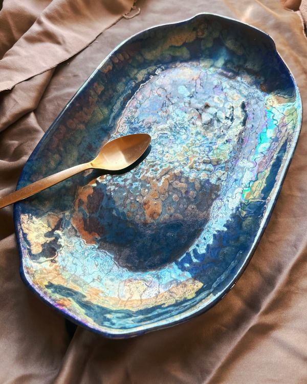 Midnight Shimmer Serving Platter - Los Artisans