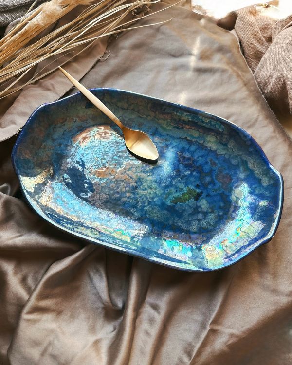 Midnight Shimmer Serving Platter - Los Artisans