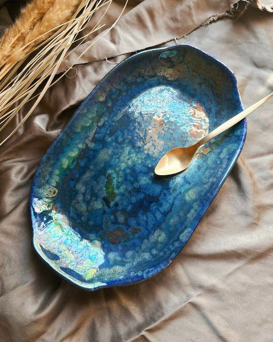 Midnight Shimmer Serving Platter - Los Artisans