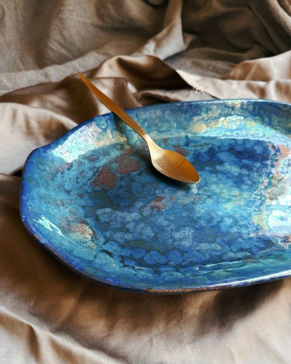 Midnight Shimmer Serving Platter - Los Artisans
