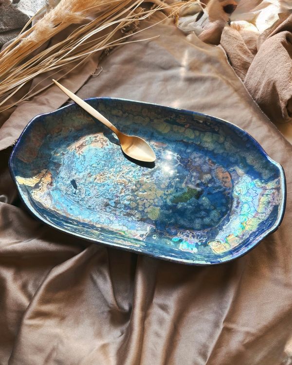 Midnight Shimmer Serving Platter - Los Artisans