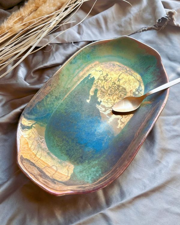 Tropical Shimmer Serving Platter - Los Artisans