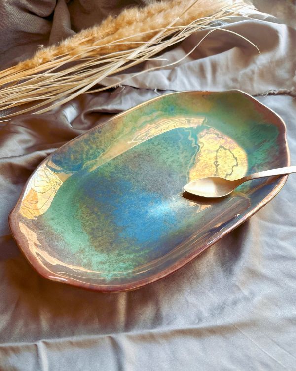 Tropical Shimmer Serving Platter - Los Artisans