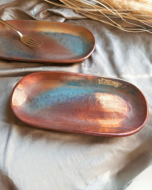 Maroon Shimmer Appetizer Platter - Los Artisans
