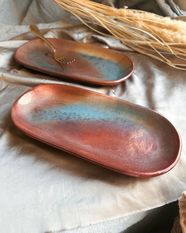 Maroon Shimmer Appetizer Platter - Los Artisans