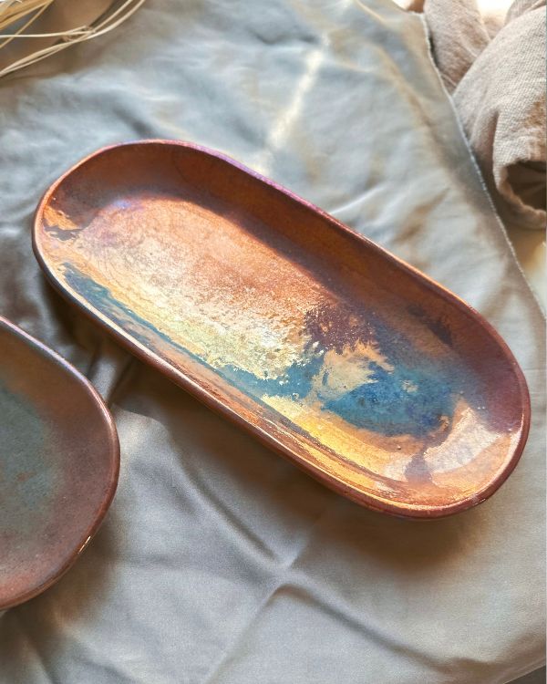 Maroon Shimmer Appetizer Platter - Los Artisans