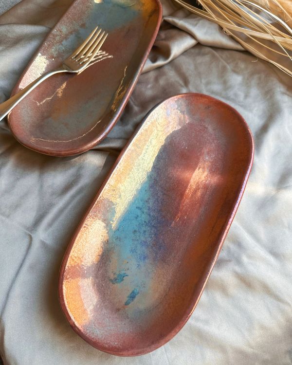 Maroon Shimmer Appetizer Platter - Los Artisans