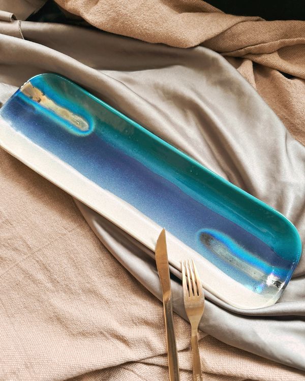 Coastal Skies Artisan Rectangular Platter - Los Artisans