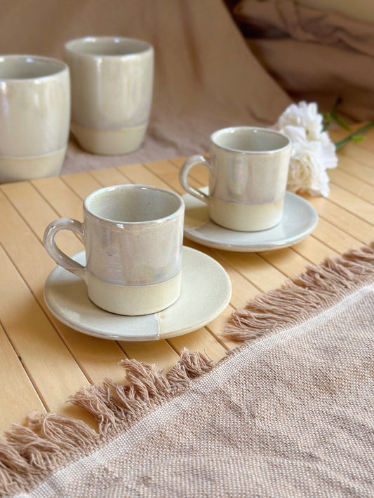 Pearl Oyster Coffee/Espresso Cup Set - Los Artisans