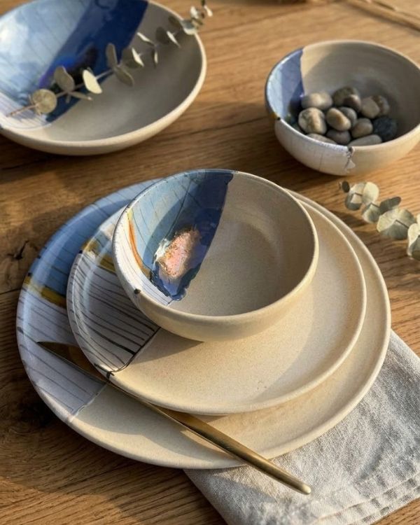 Abstract Blonde Super Dinner Set - Los Artisans