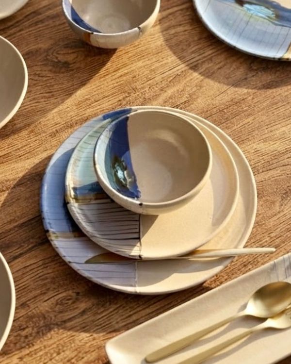 Abstract Blonde Dinner Set - Los Artisans
