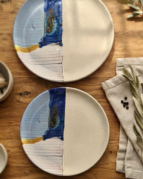 Abstract Blonde Dinner Set - Los Artisans