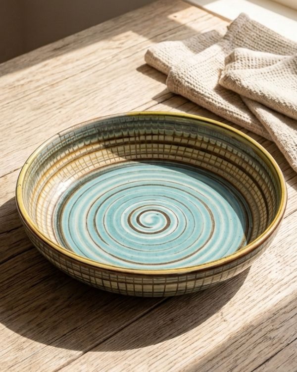 Earthy Spiral - Deep Serving Dish - Los Artisans