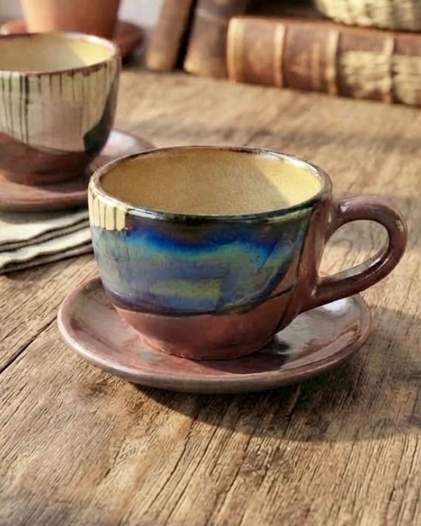 Abstract Art Cappuccino Cup Set - Los Artisans