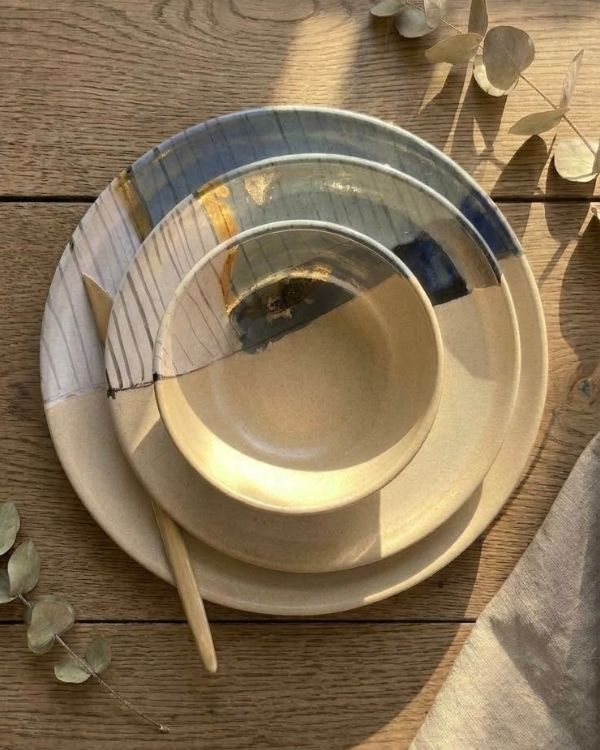 Abstract Blonde Dinner Set - Los Artisans