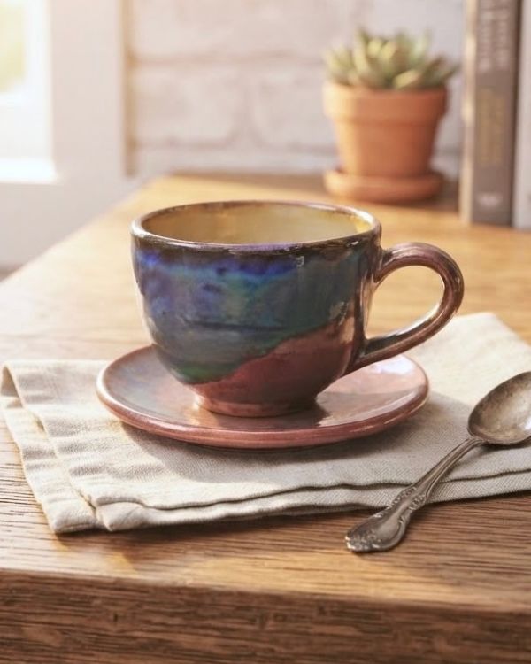 Abstract Art Cappuccino Cup Set - Los Artisans