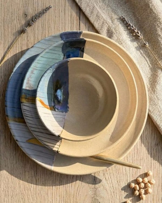 Abstract Blonde Dinner Set - Los Artisans