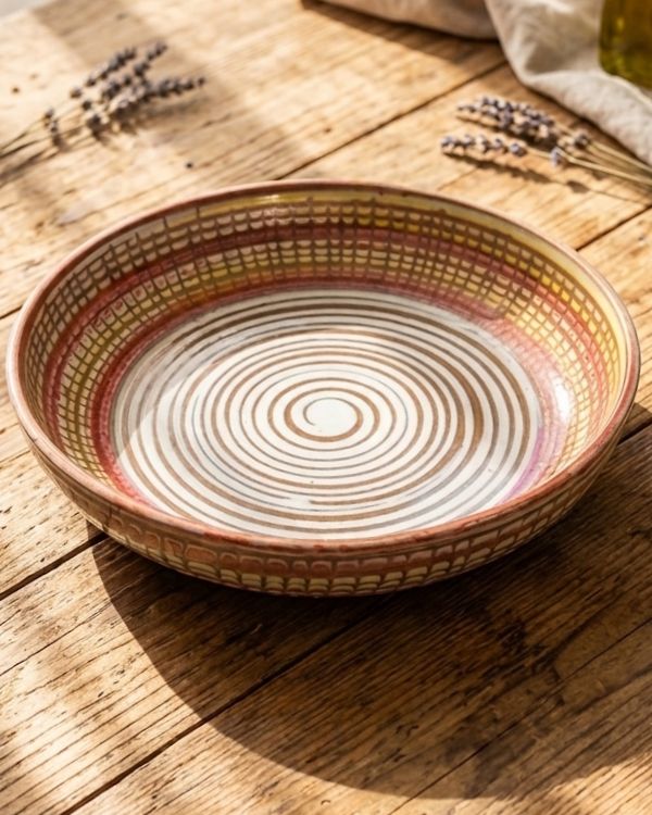 Earthy Spiral - Deep Serving Dish - Los Artisans