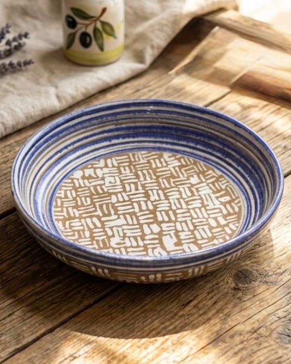 Earthy Spiral - Deep Serving Dish - Los Artisans