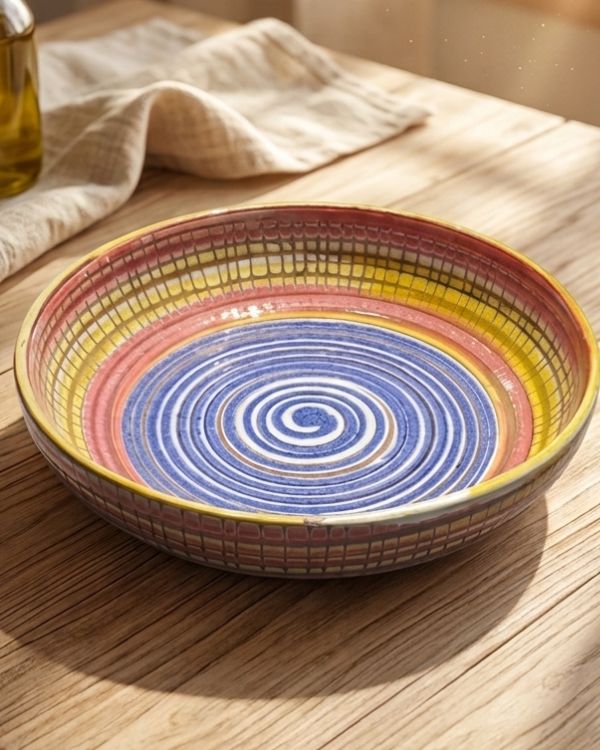 Earthy Spiral - Deep Serving Dish - Los Artisans