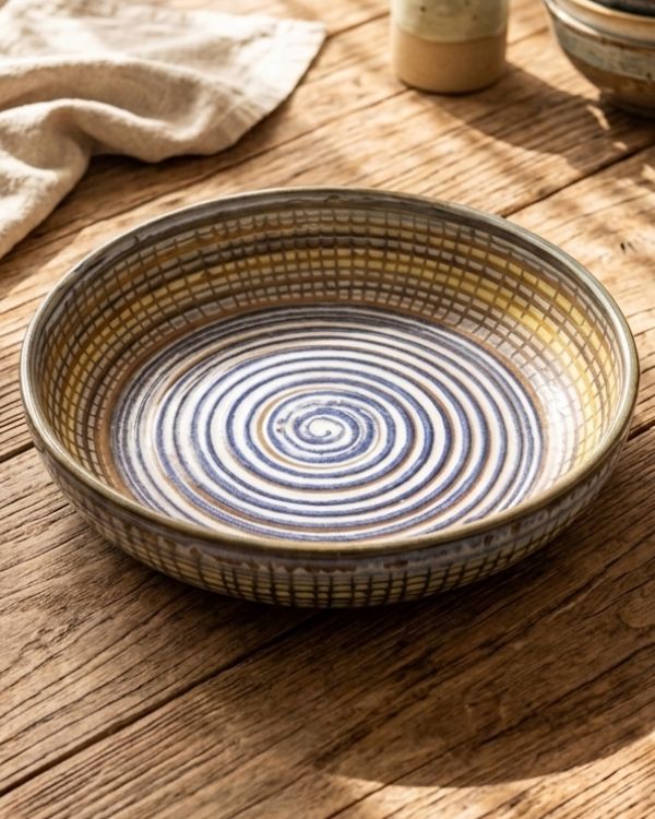 Earthy Spiral - Deep Serving Dish - Los Artisans