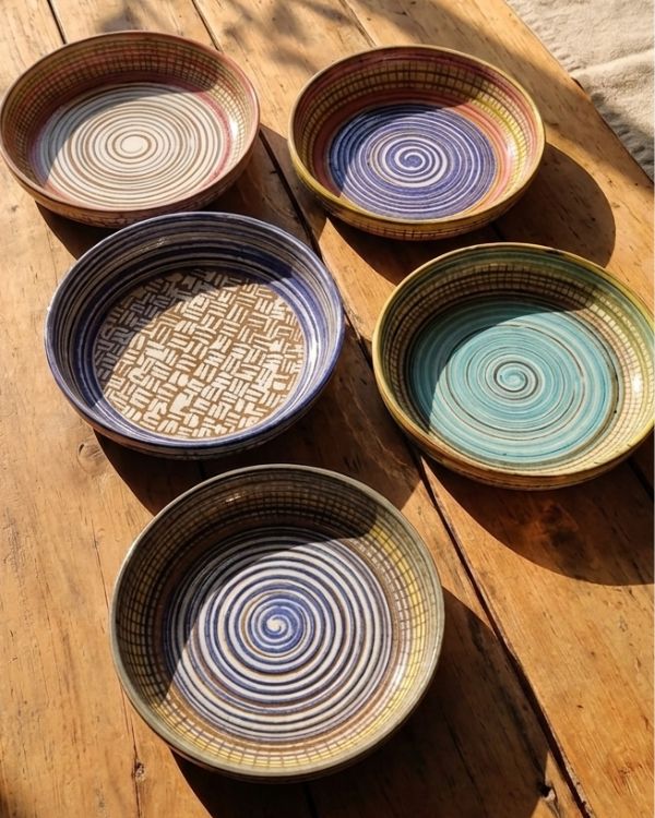 Earthy Spiral - Deep Serving Dish - Los Artisans