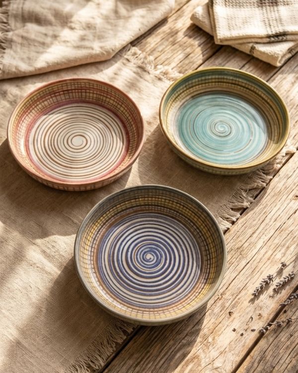 Earthy Spiral - Deep Serving Dish - Los Artisans