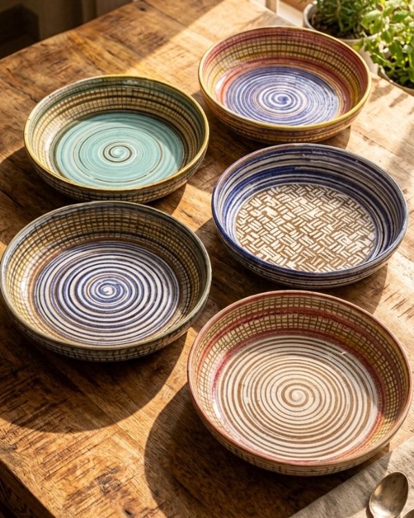 Earthy Spiral - Deep Serving Dish - Los Artisans