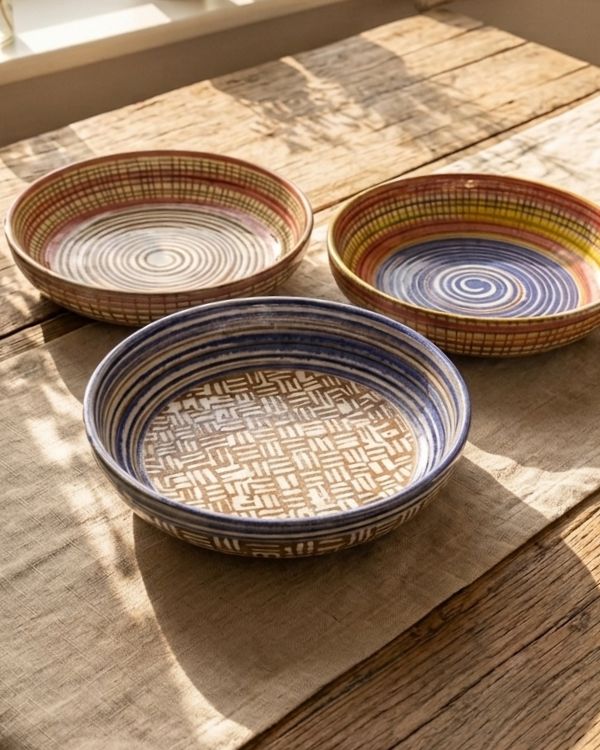 Earthy Spiral - Deep Serving Dish - Los Artisans