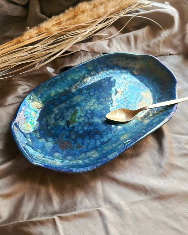Midnight Shimmer Serving Platter - Los Artisans