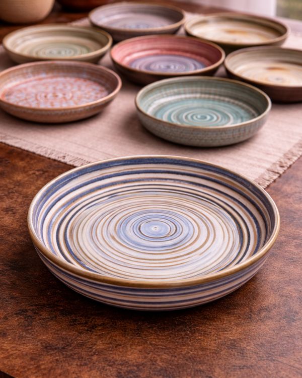 Earthy Spiral - Deep Serving Dish - Los Artisans