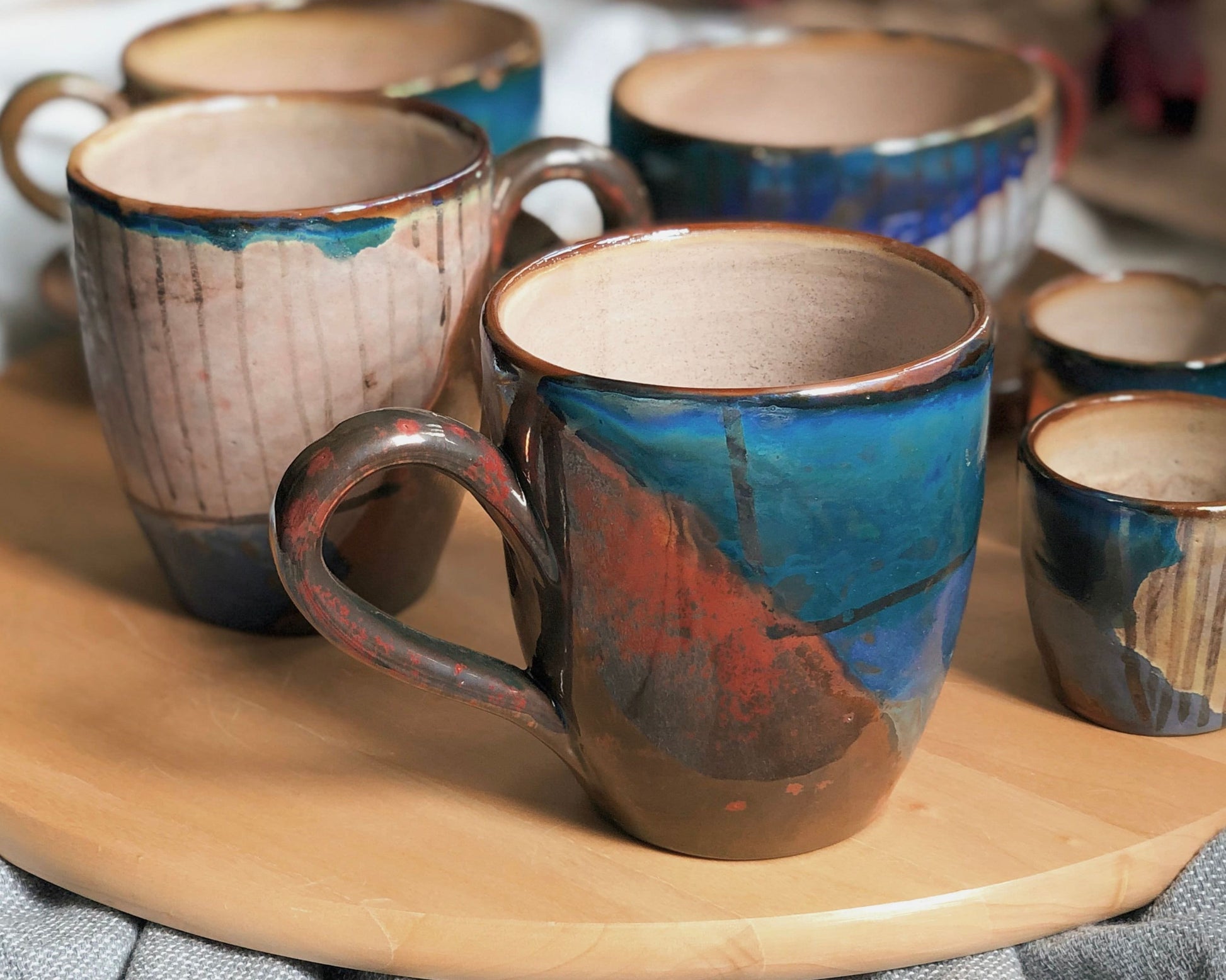 Artistic Mug | Abstract Art Design | Multi-Color & Metallic Highlights | Artisanal Ceramic Coffee Latte Cappuccino Mug Set | Holiday Gift