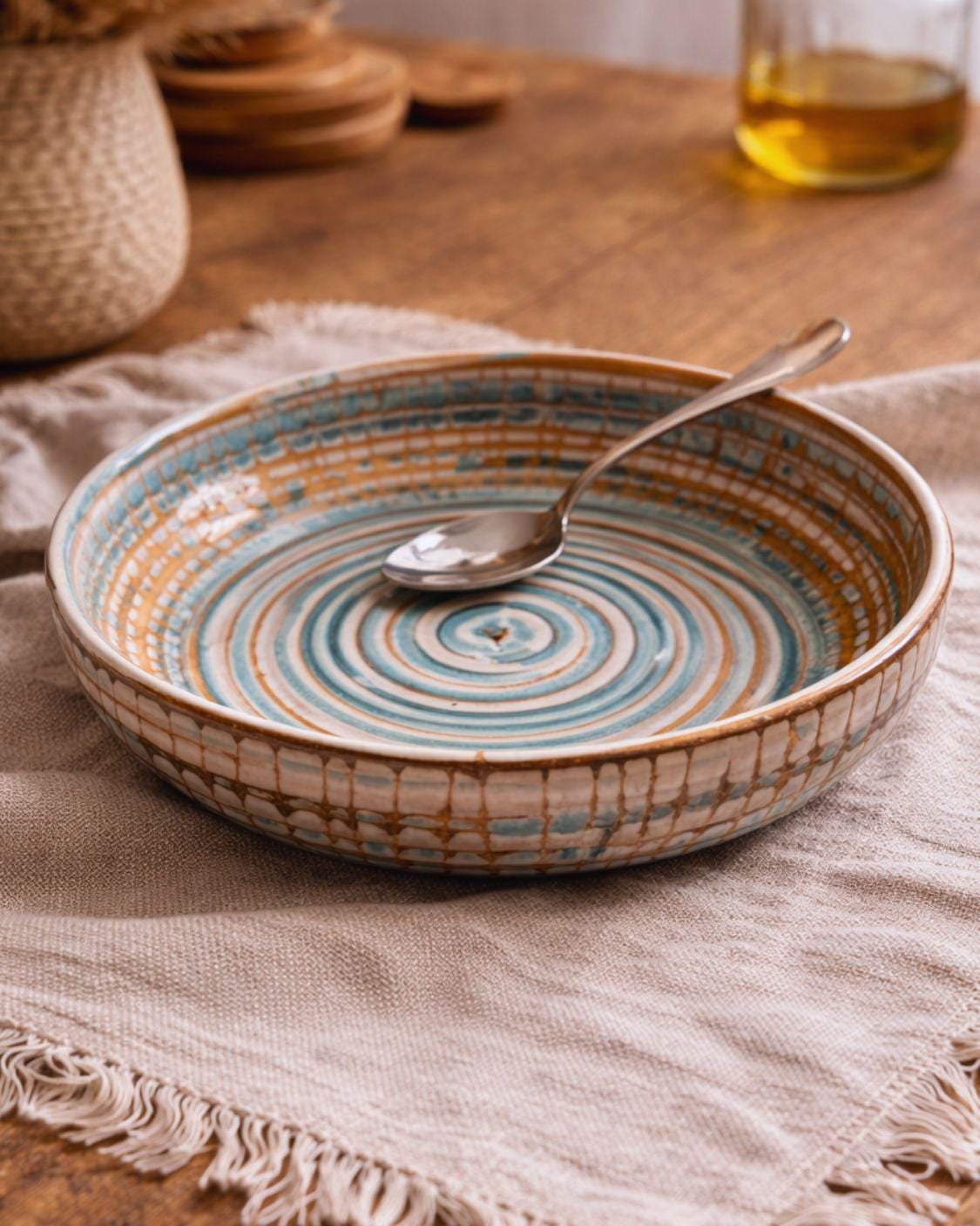 Earthy Spiral - Deep Serving Dish