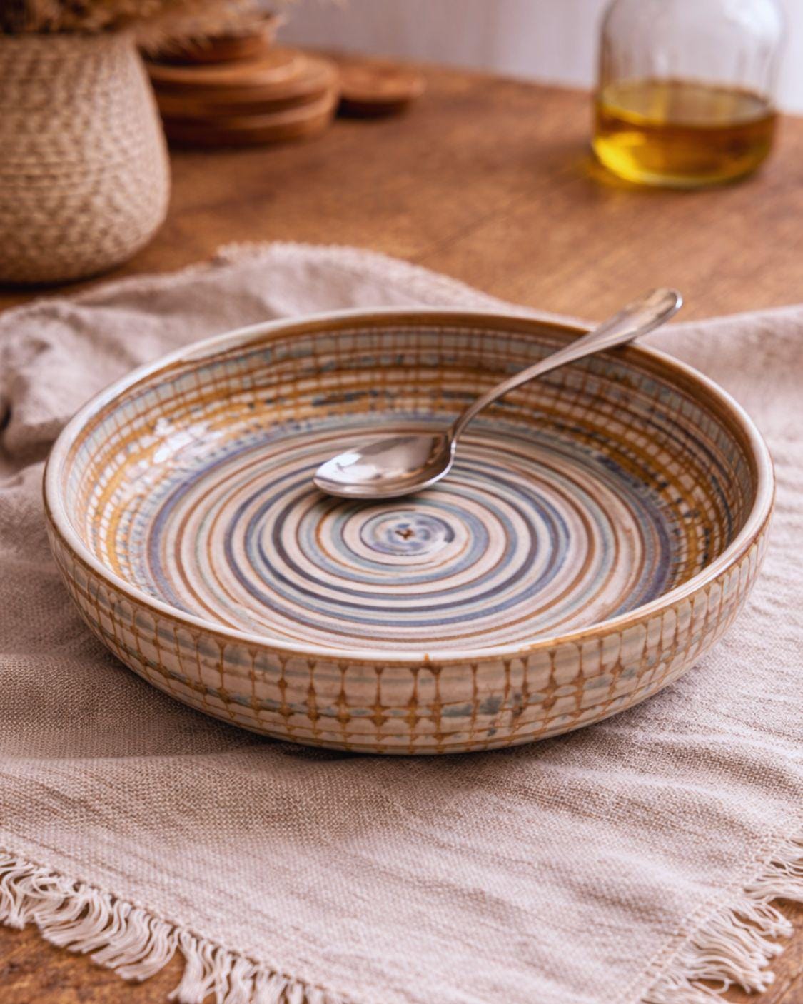 Earthy Spiral - Deep Serving Dish