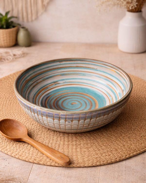 Earthy Artisan Serving Bowl | Salad Ceramic Bowl | Earth Tones | Different Designs | Artisan Tableware
