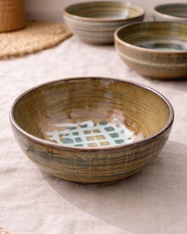 Earthy Artisan Serving Bowl | Salad Ceramic Bowl | Earth Tones | Different Designs | Artisan Tableware