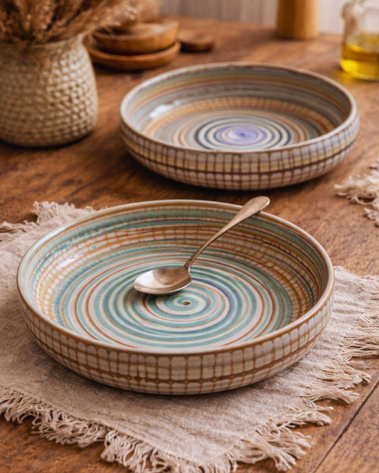 Earthy Spiral - Deep Serving Dish