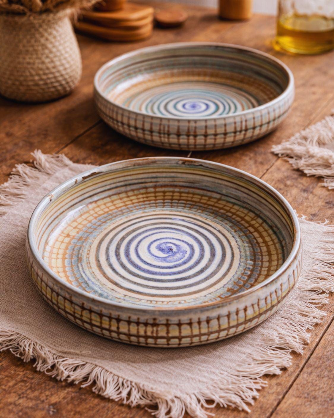 Earthy Spiral - Deep Serving Dish