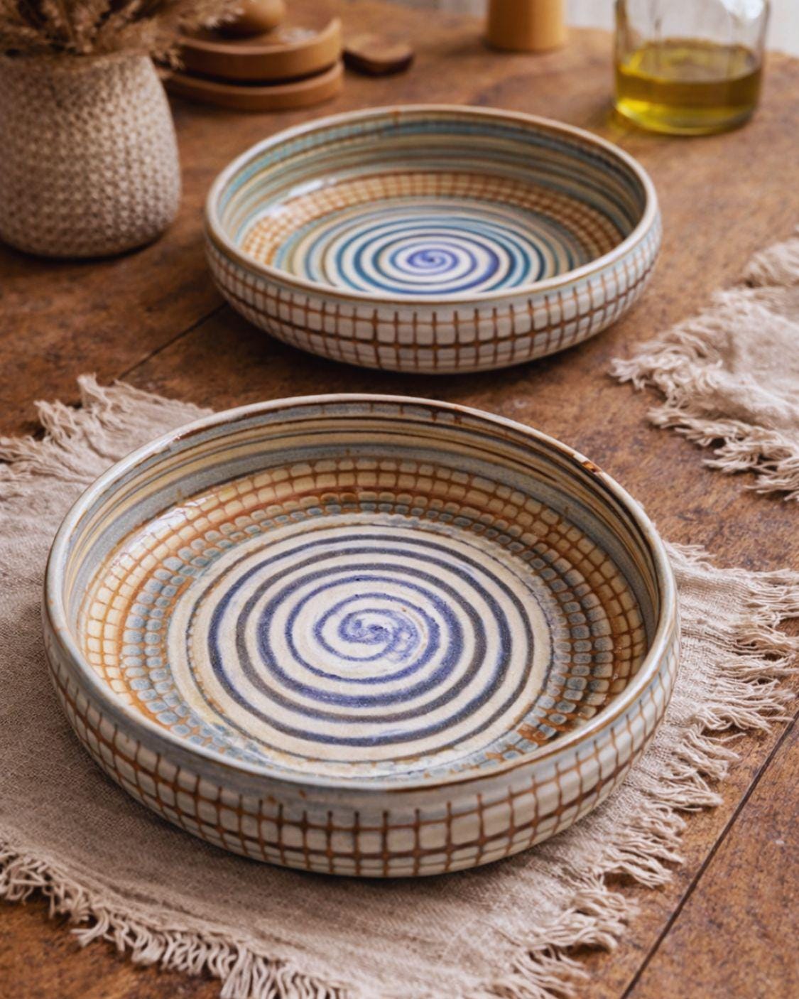 Earthy Spiral - Deep Serving Dish